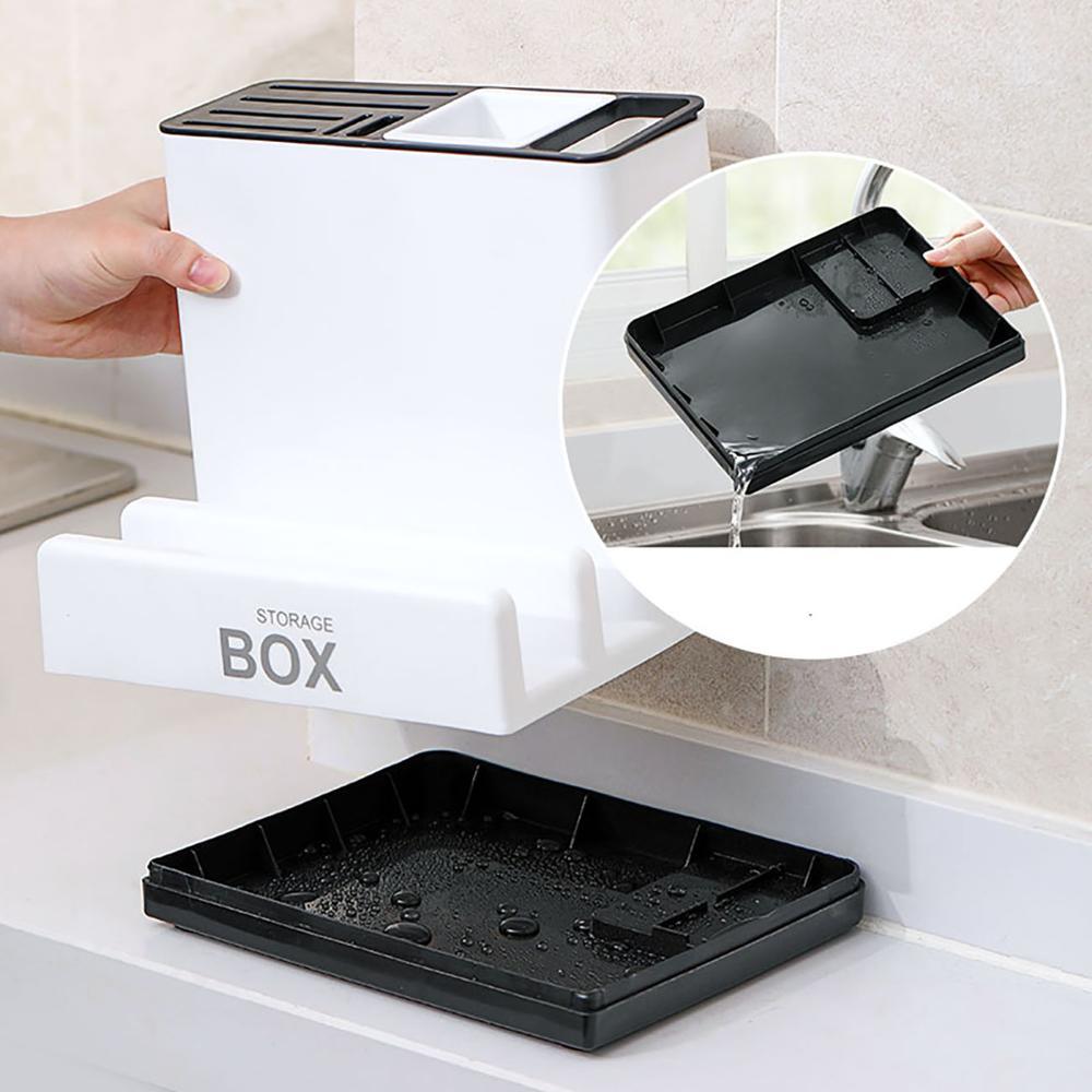 Kitchen Knife Storage Rack – Plastic Tableware & Utensil Organizer Holder for Cabinet & Countertop - Image 4